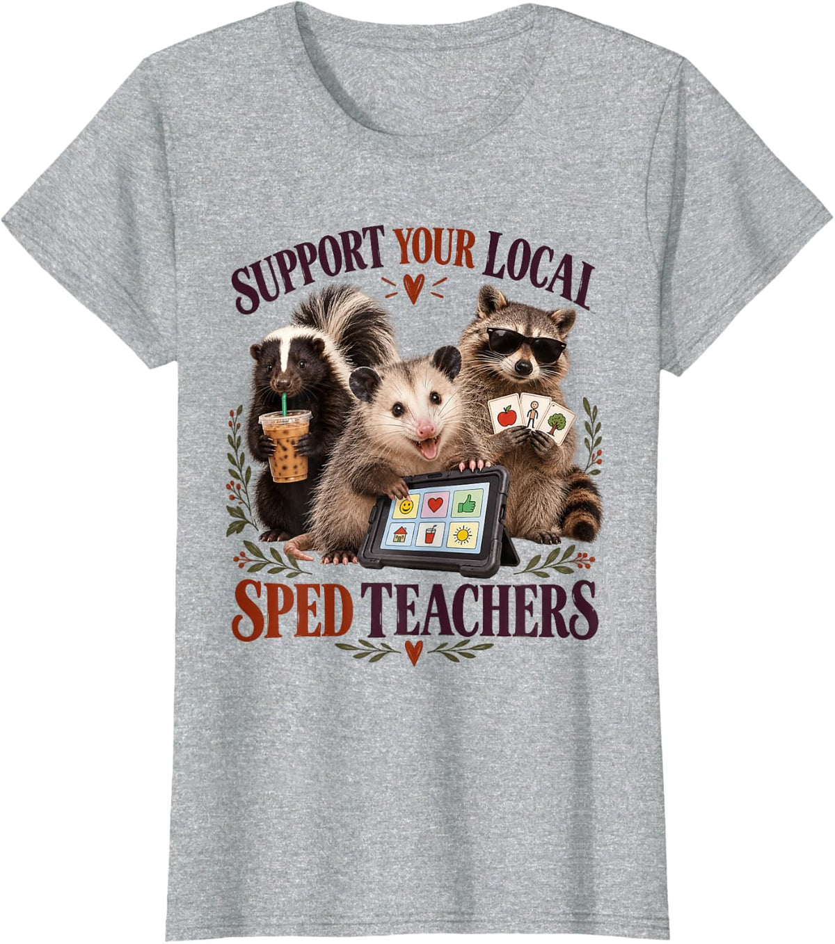 Special Education Teacher Support Local SPED T-Shirt - Heather Grey