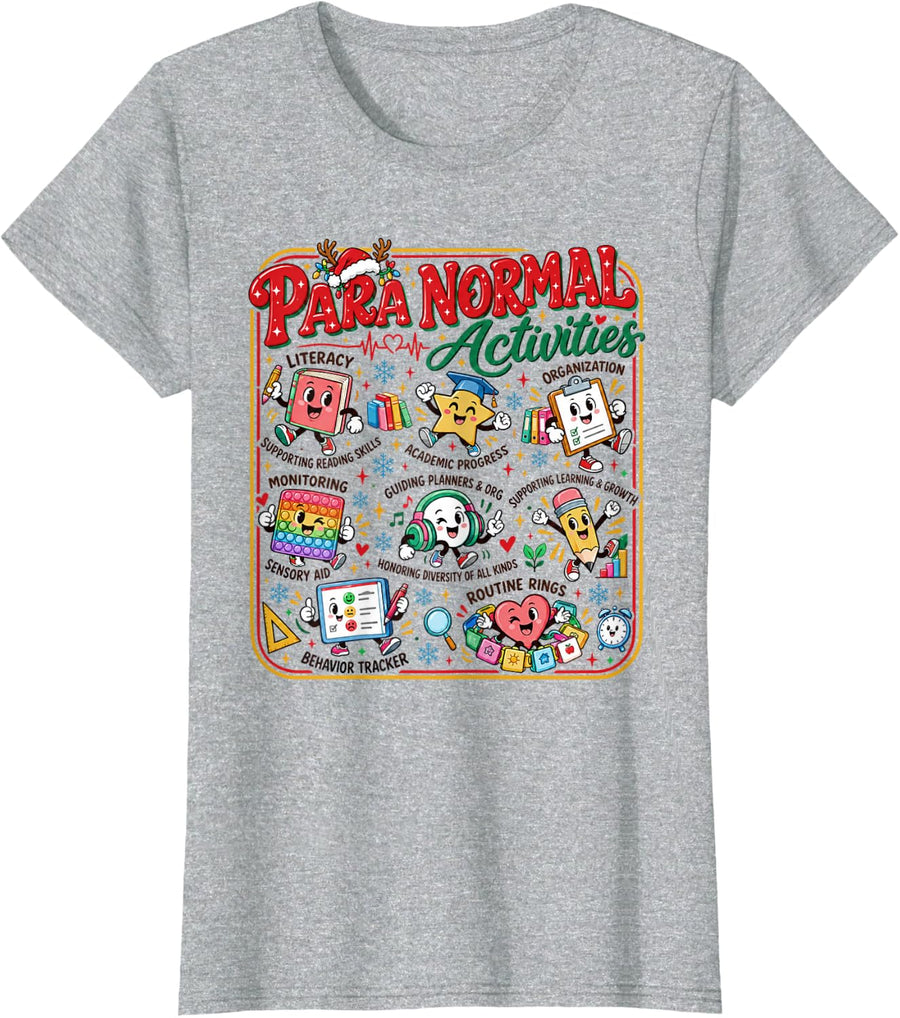 Paraprofessional Christmas Funny Paraeducator Holiday Humor T-Shirt - Heather Grey