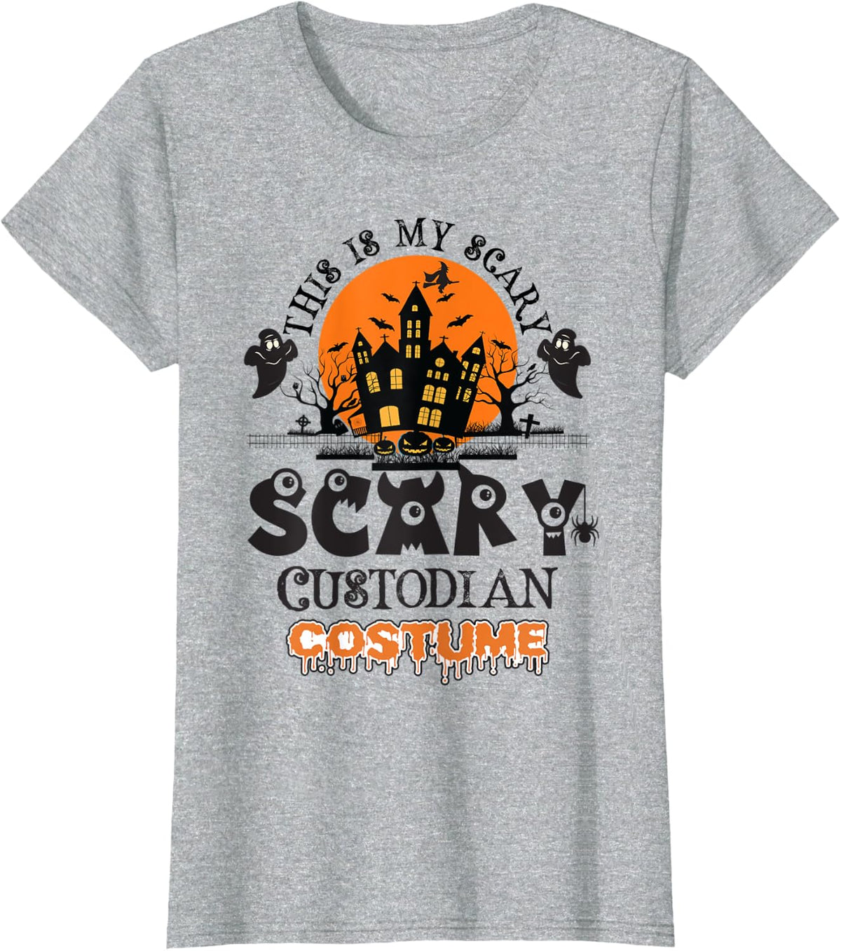 Scary Custodian halloween costume T-Shirt - Heather Grey