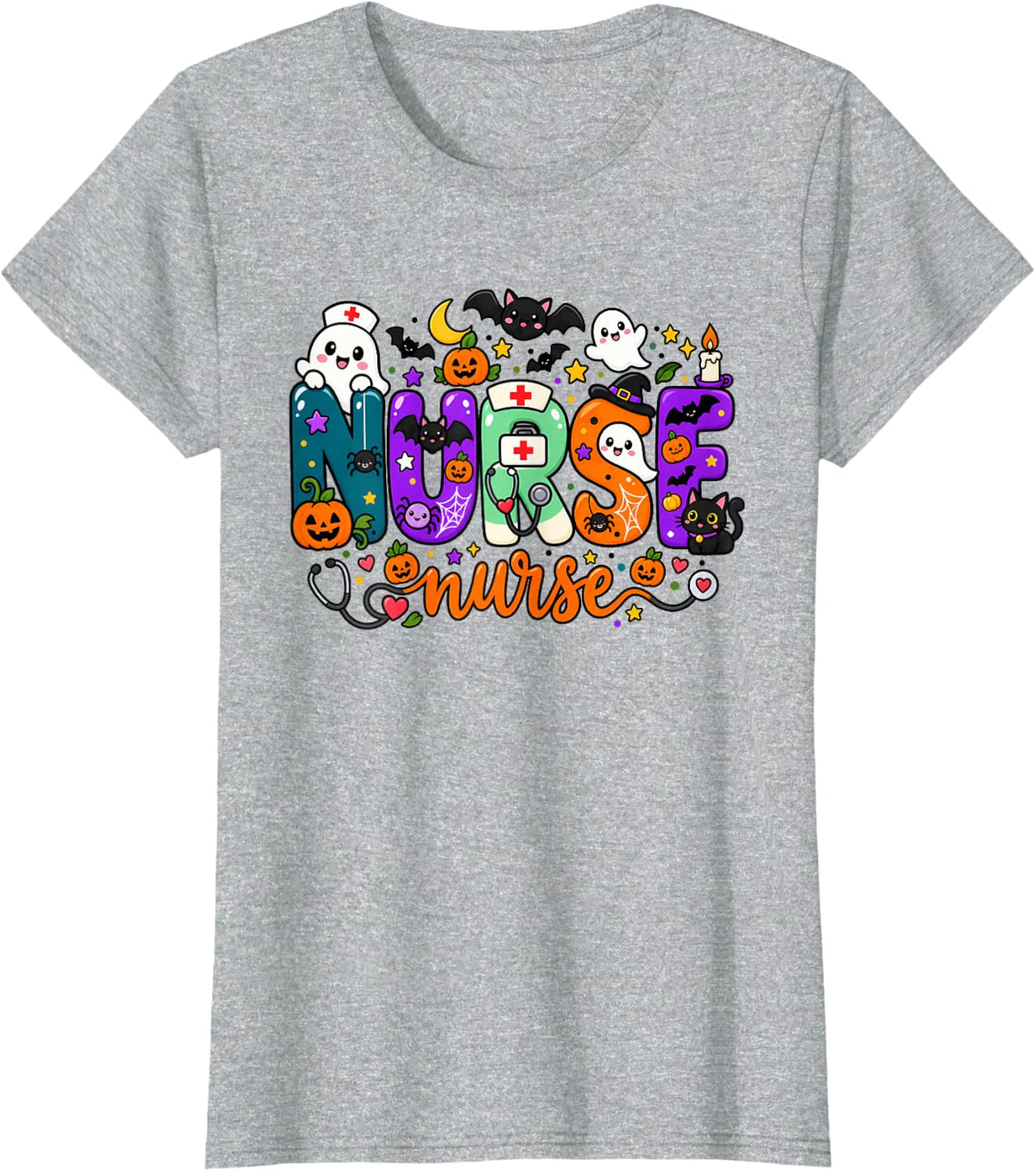 Nicu Nurse Halloween Neonatal Intensive Care Unit Halloween T-Shirt - Heather Grey
