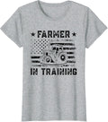 Farmer In Training US Flag Design for Future Farmers T-Shirt - Heather Grey