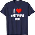 I Love Australian Men - Heart - Australia T-Shirt - Navy Blue
