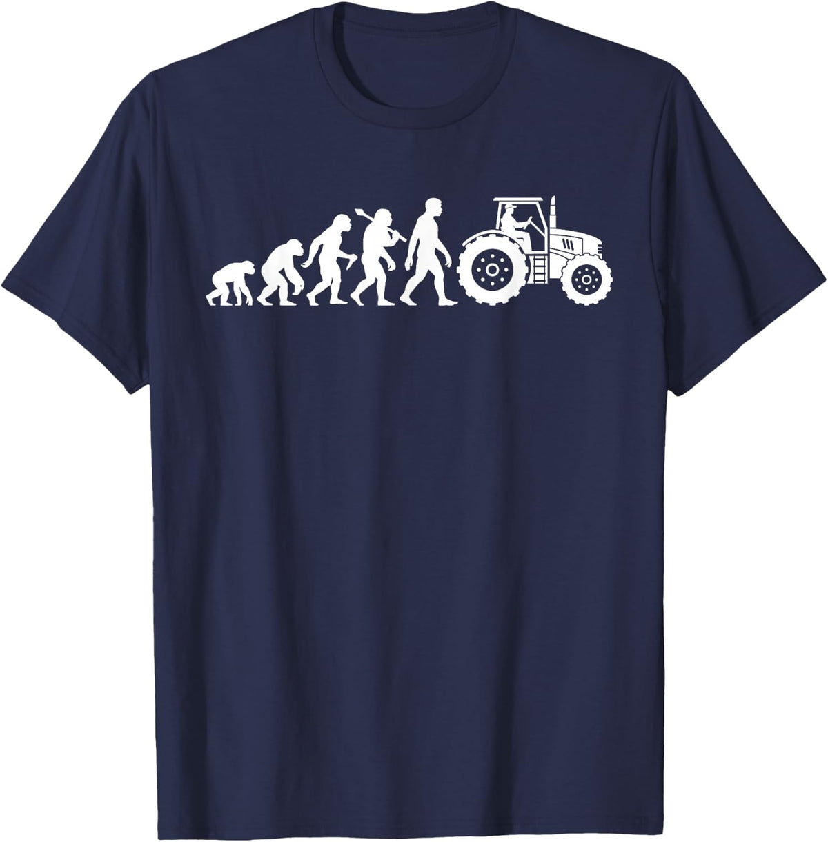 Tractor Tractor Driver Evolution Farmer Farmer T-Shirt - Navy Blue