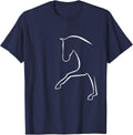 Dressage Horse Elegant Silhouette T-Shirt - Navy Blue