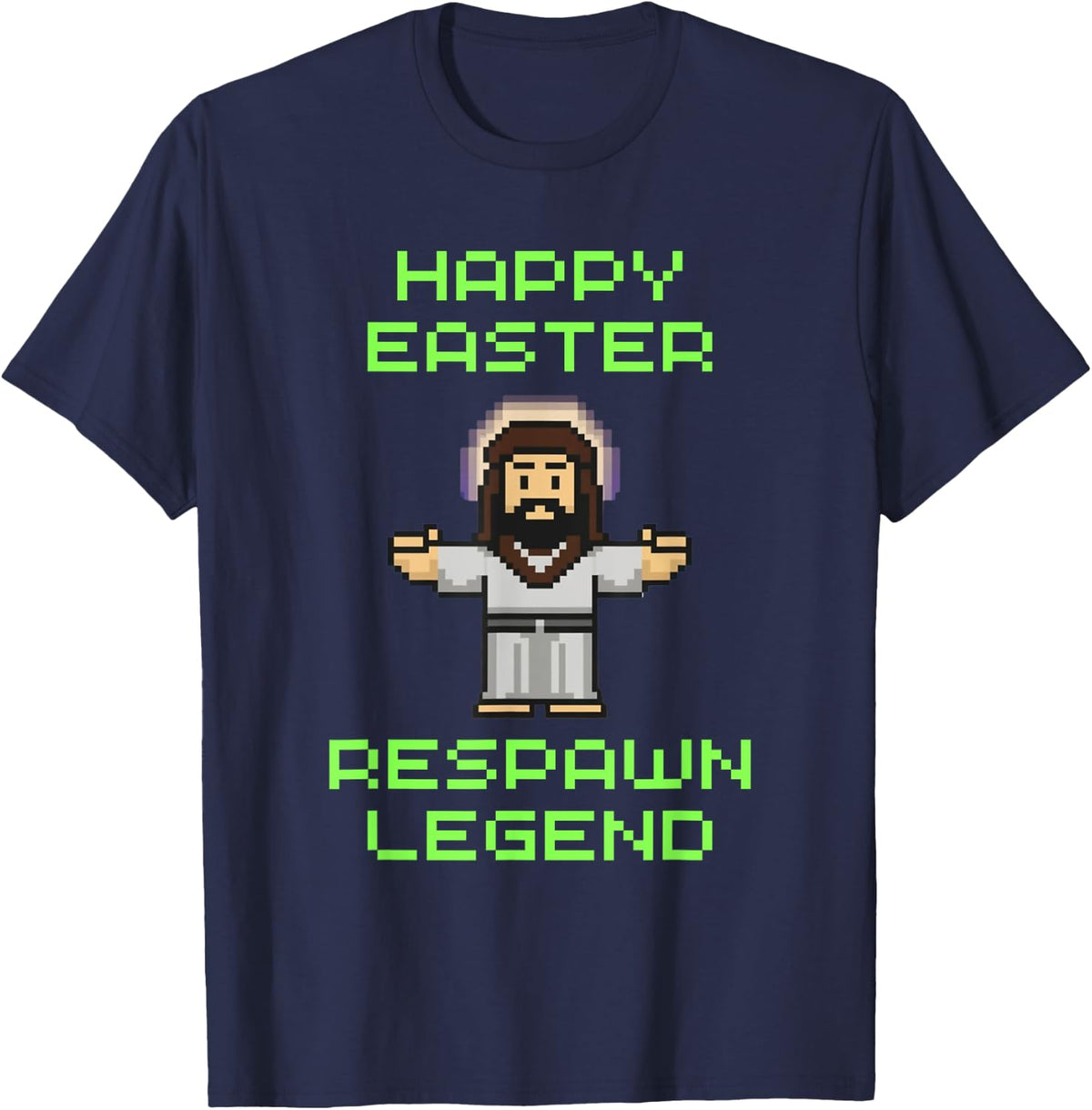 Funny Easter Video Game Jesus - Respawn Legend - Video Game T-Shirt - Navy Blue