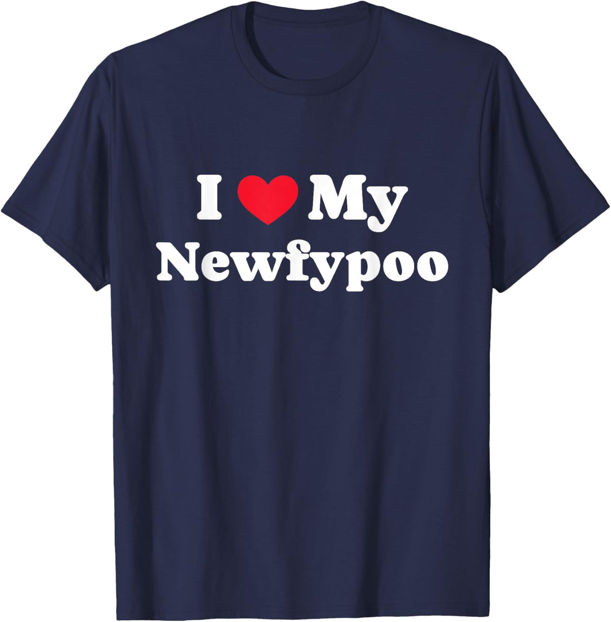 I Love My Newfypoo Newfoundland Poodle T-Shirt - Navy Blue