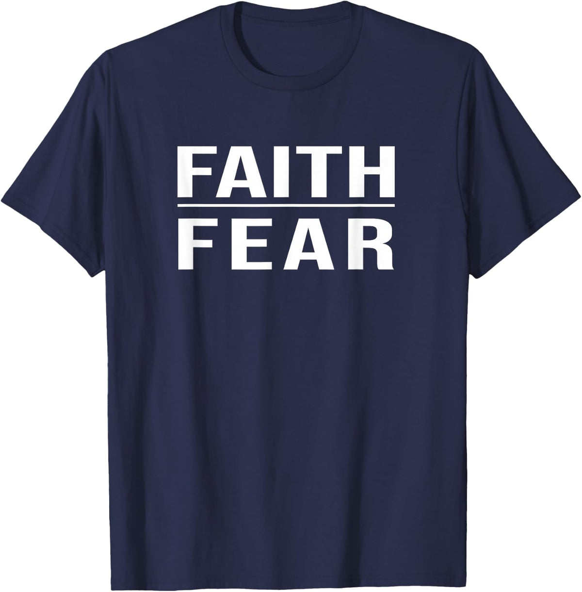 Faith Over Fear Christian Shirts for Men Faith Based T-Shirt - Navy Blue