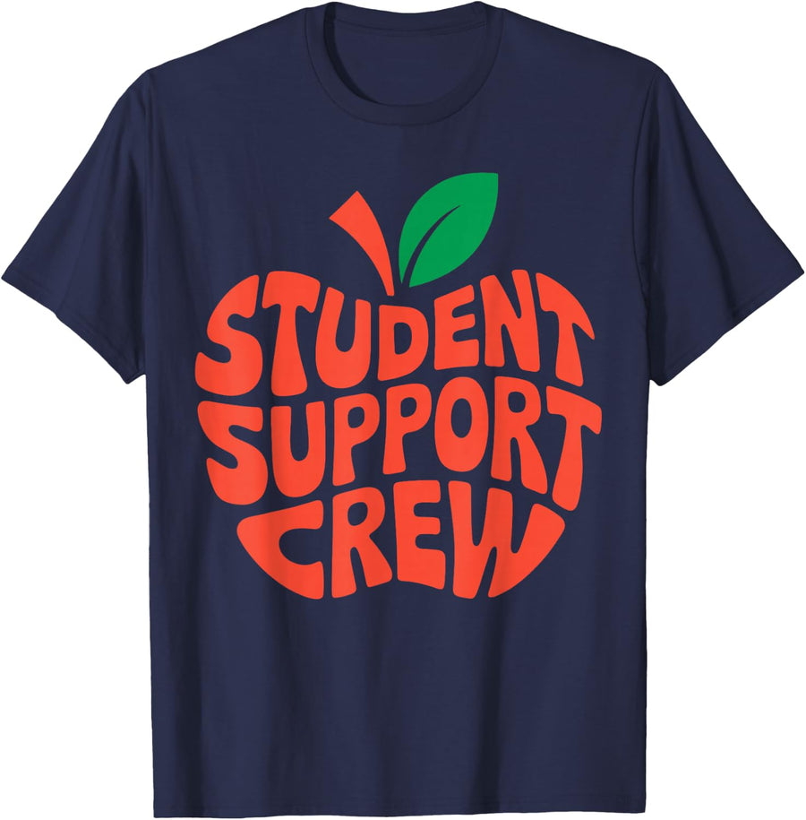 Student Support Crew School Counselor Behavior Teacher T-Shirt - Navy Blue