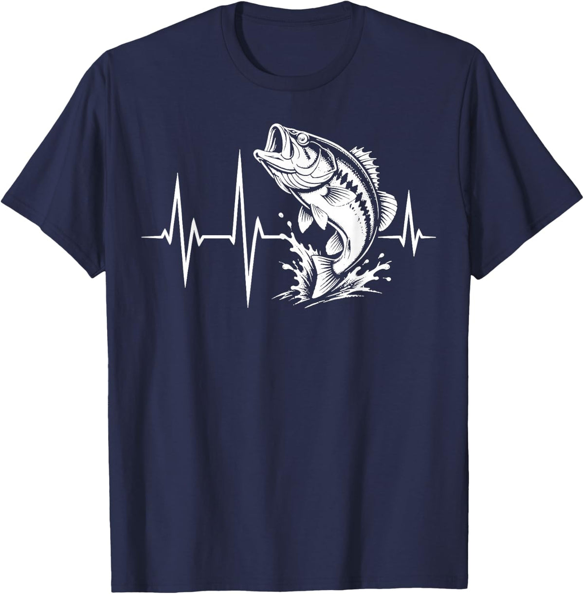 Bass Fishing Lover Angler Largemouth Bass T-Shirt - Navy Blue