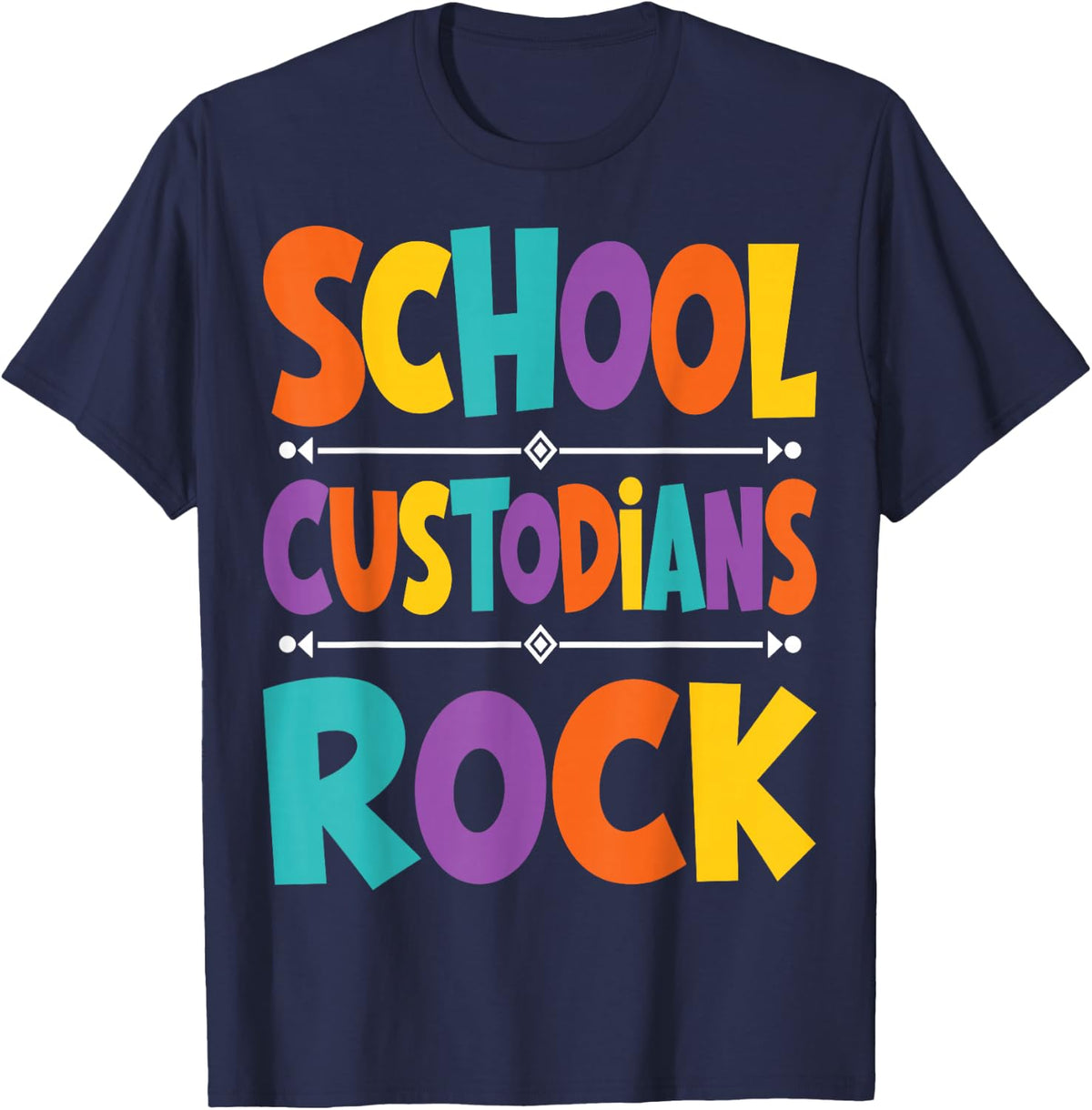 Janitor Custodians Cleaning - School Custodians Rock T-Shirt - Navy Blue