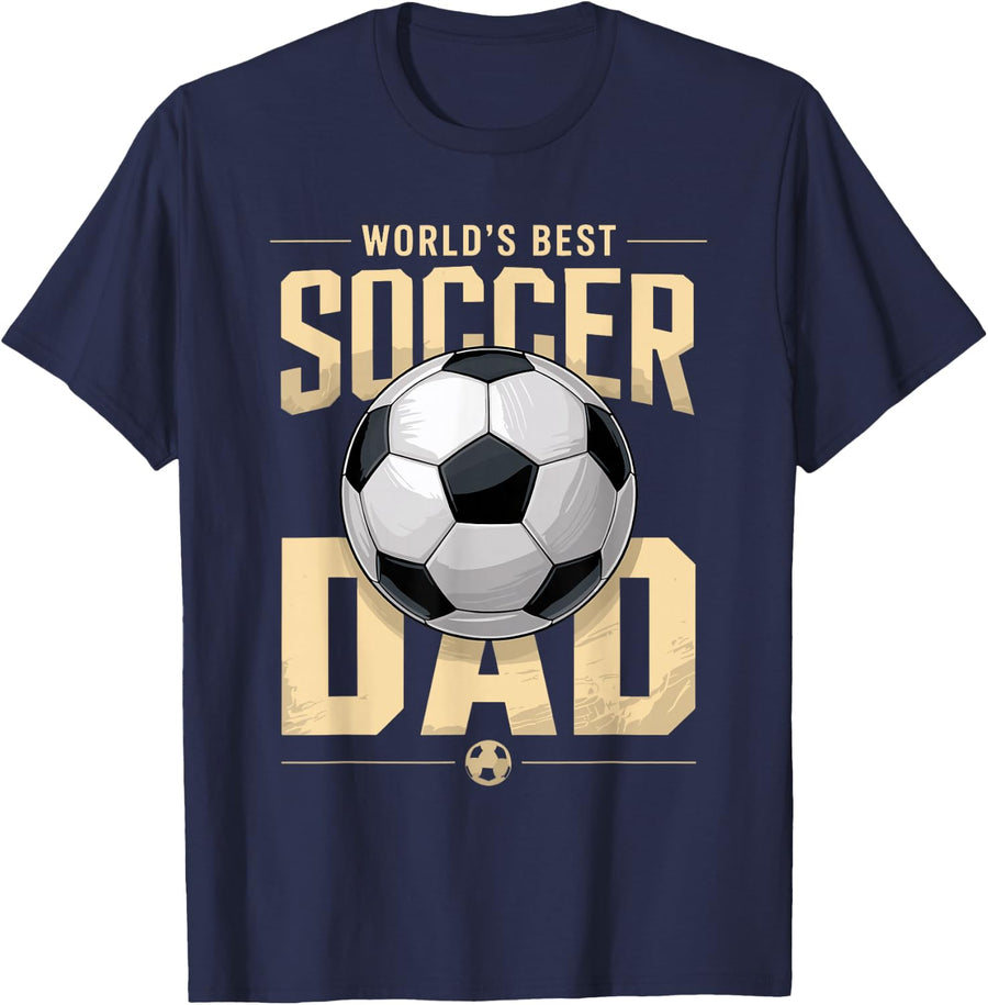 World's Best Soccer Dad T-Shirt - Navy Blue