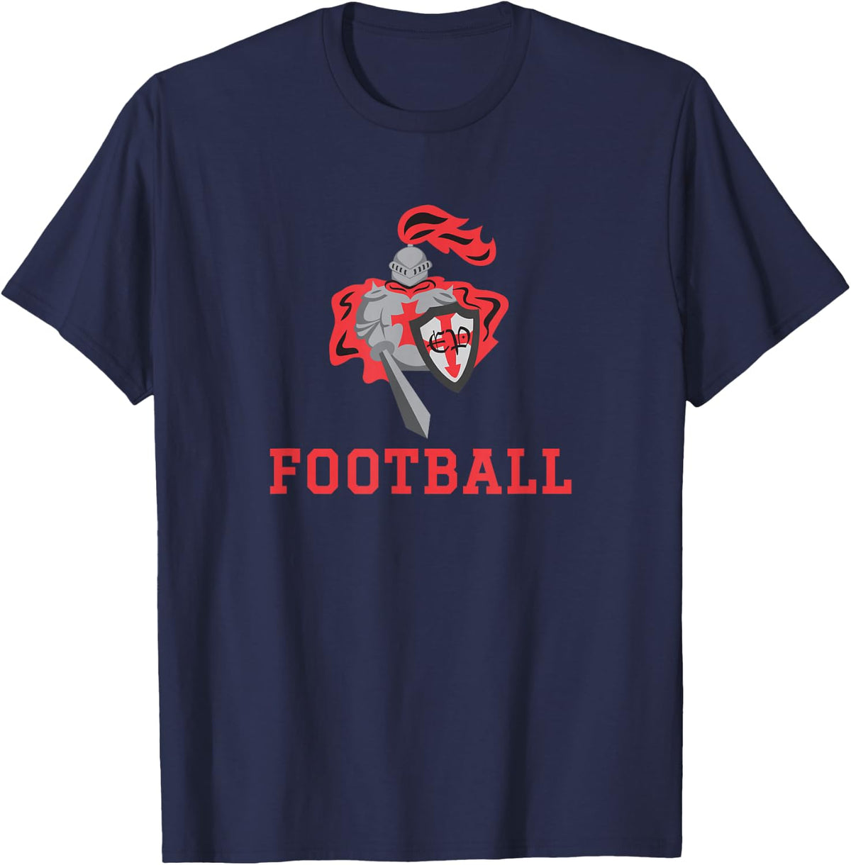 Memorial Crusaders Football T-Shirt - Navy Blue