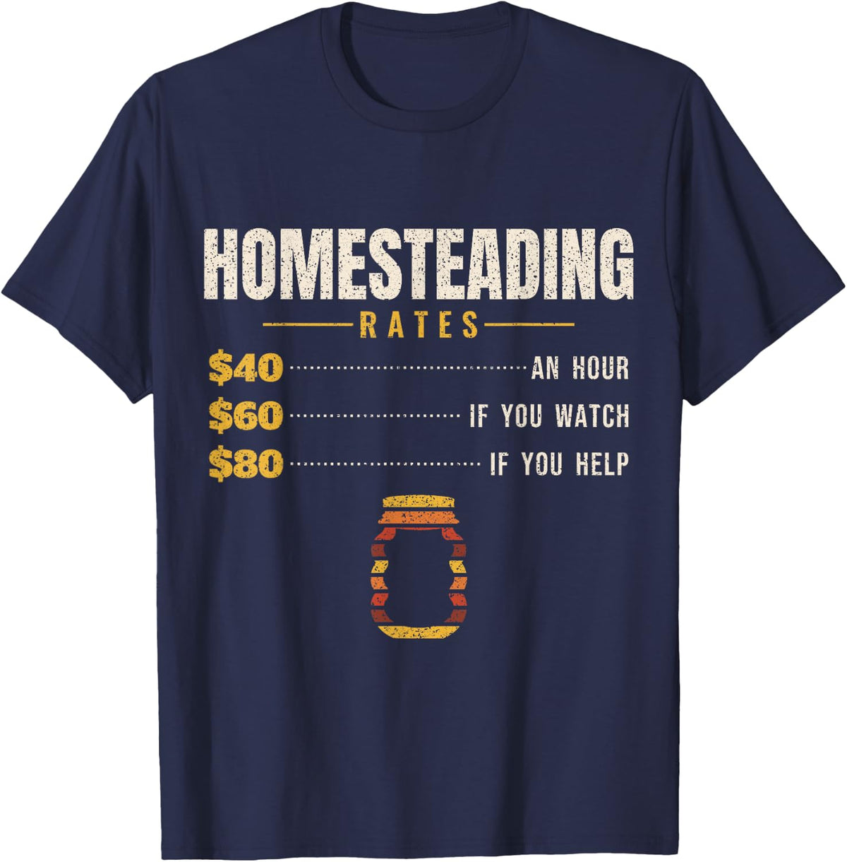 Homesteading - Rates Per Hour - Homesteader Off Grid T-Shirt - Navy Blue