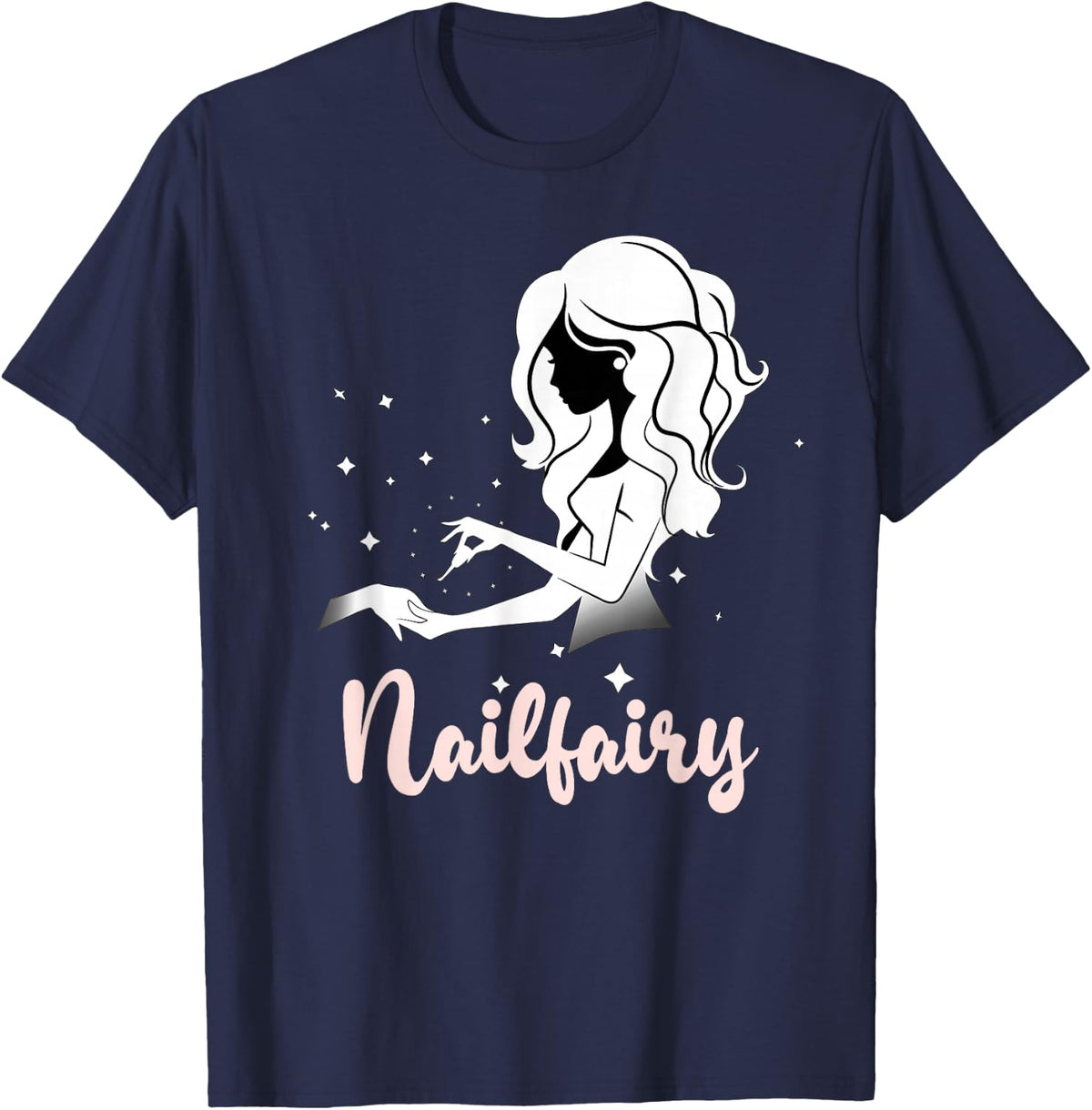 Cute Nailfairy Gift Nail Studio And Nail Tech T-Shirt - Navy Blue