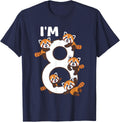 Red Panda I'm 8 Year Old Boy 8th Birthday T-Shirt - Navy Blue
