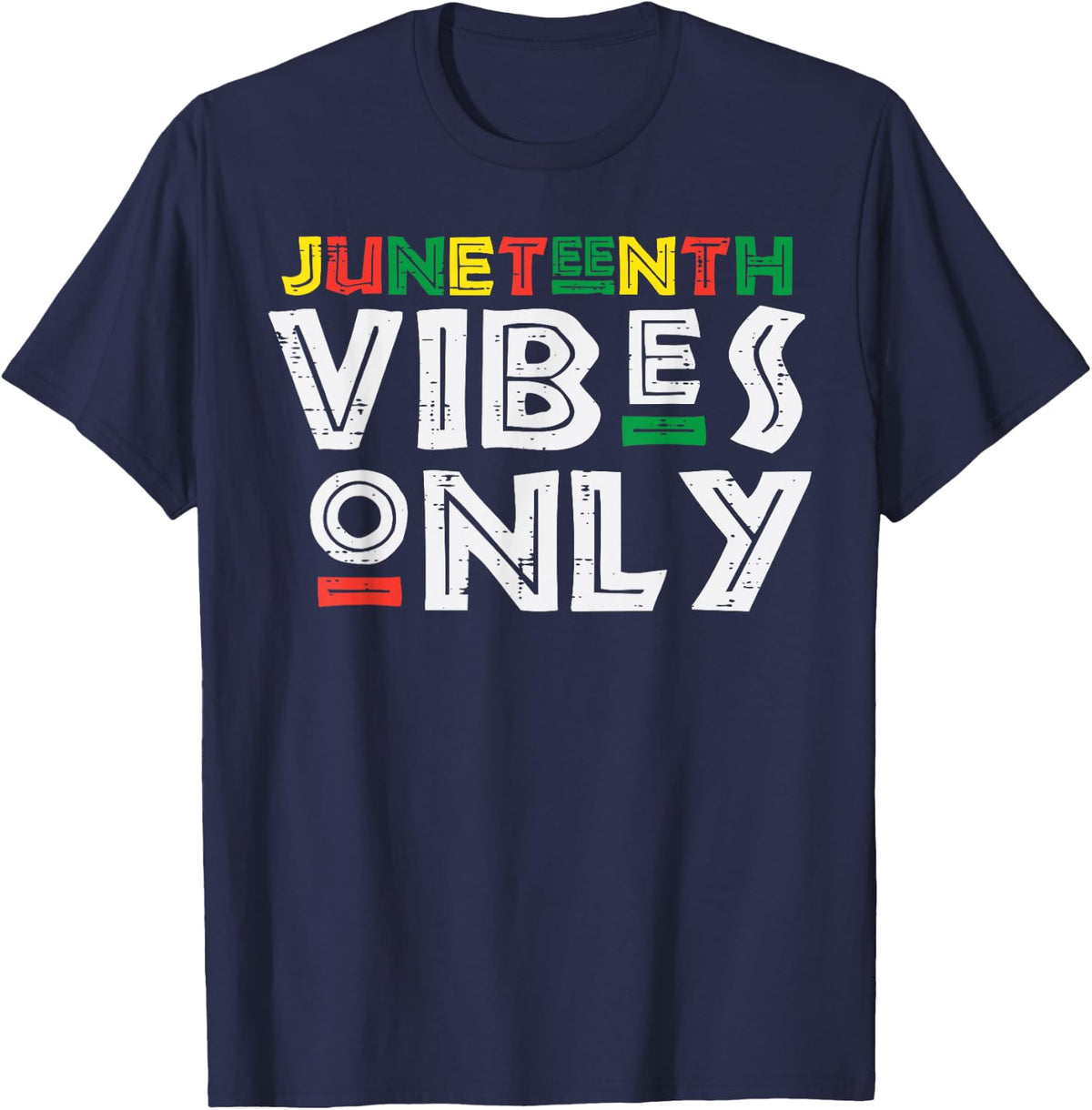 Juneteenth Vibes Only 1865 Black Pride African Men Women Kid T-Shirt - Navy Blue