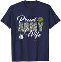 Proud Army Wife Awesome ARMY Soldier's Wife T-shirt T-Shirt - Navy Blue