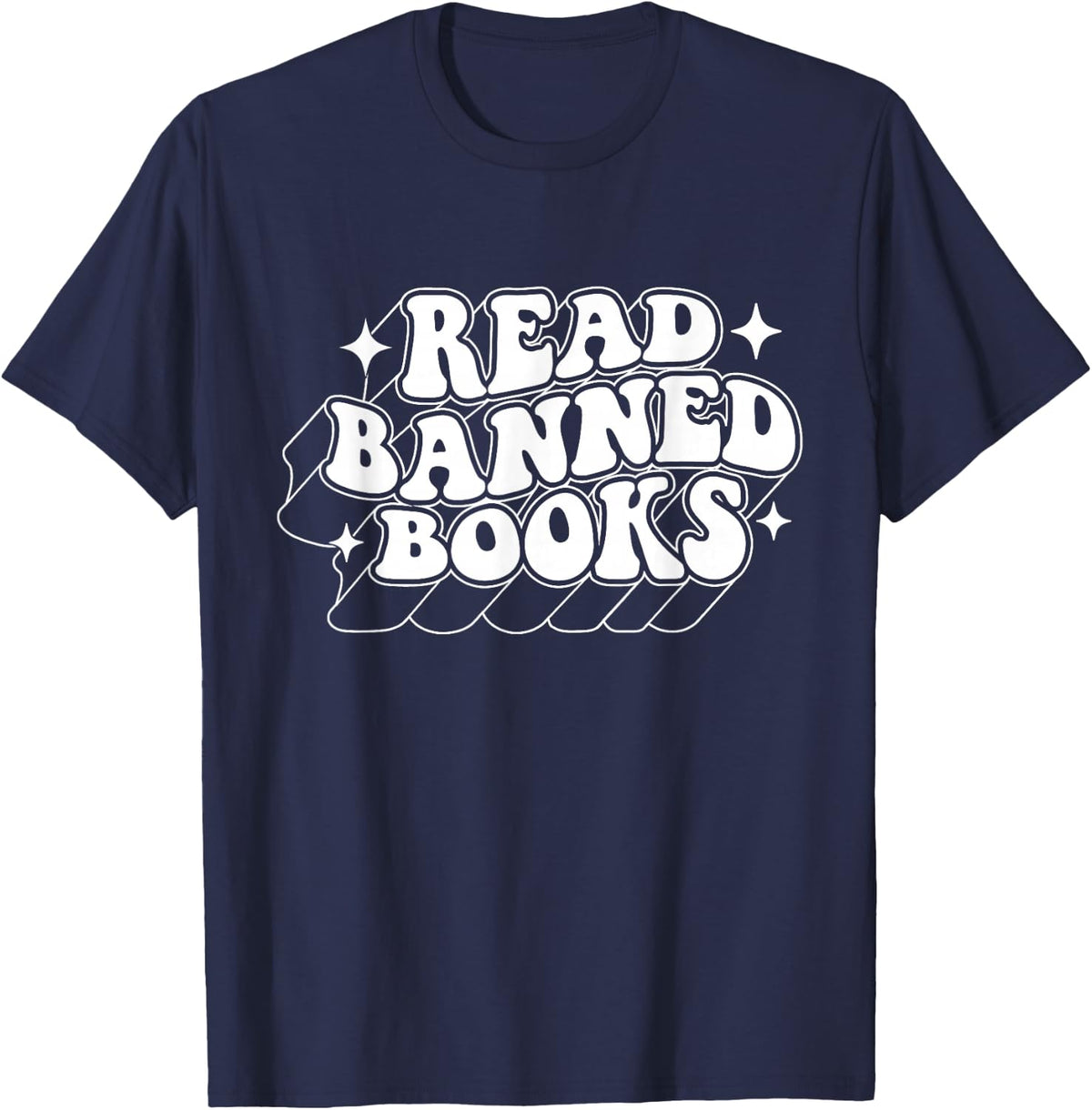 Read Banned Books - Bookworm Book Lover Librarian Library T-Shirt - Navy Blue