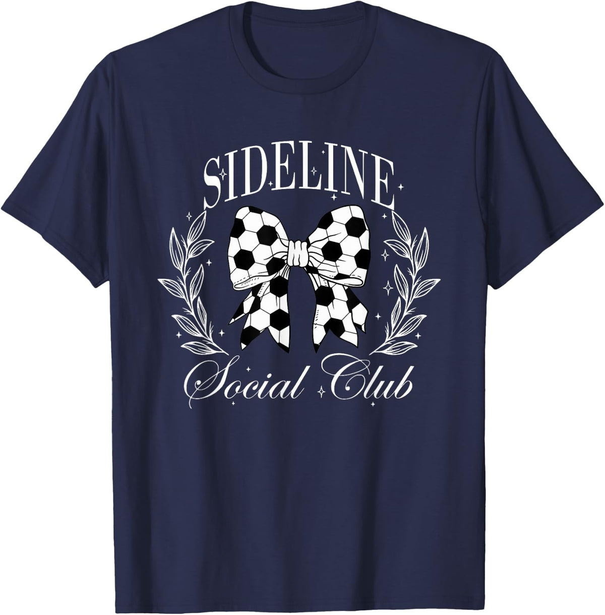 Sideline Social Club Soccer Coquette Bow T-Shirt - Navy Blue