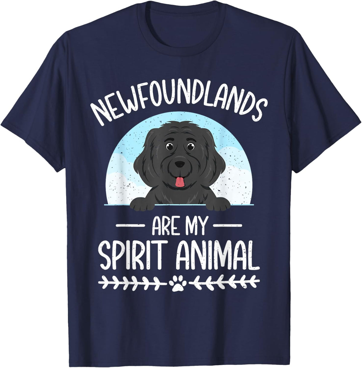 Newfoundlands are my spirit Animal Newfoundland Dog T-Shirt - Navy Blue