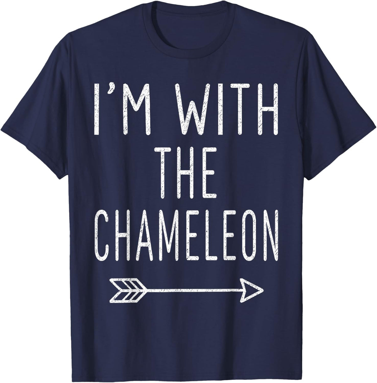 I'm with The Chameleon Costume Matching Funny Halloween T-Shirt - Navy Blue