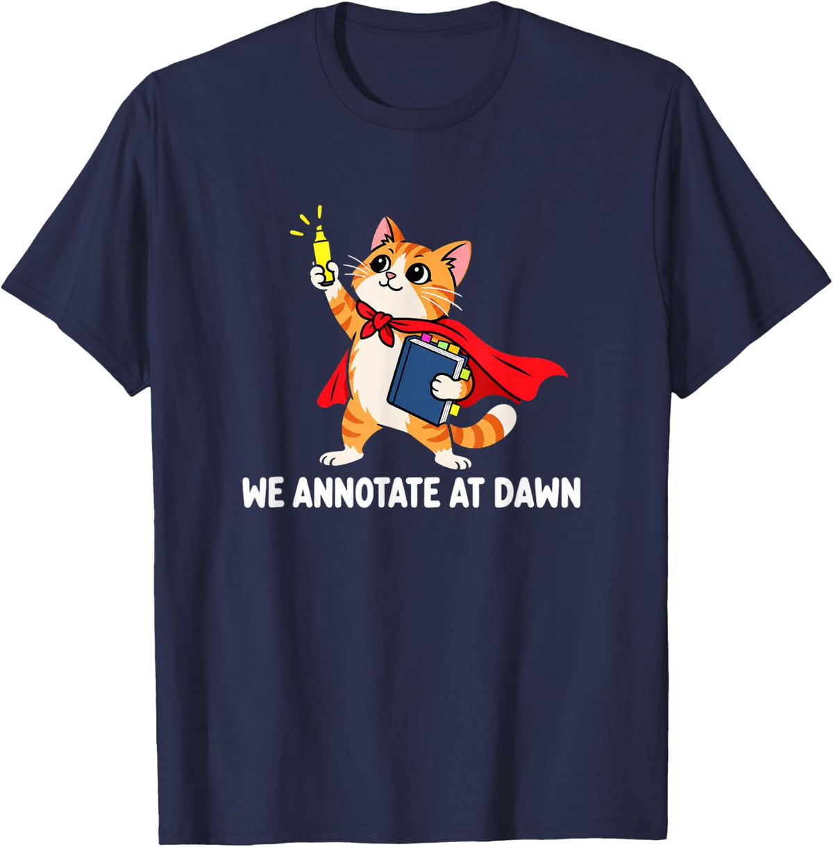 We Annotate At Dawn English Teacher Frog Back to School Book T-Shirt - Navy Blue