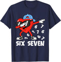 Dabbing Heart Six Seven 6 7 Meme Valentines Day Boys Kids T-Shirt - Navy Blue