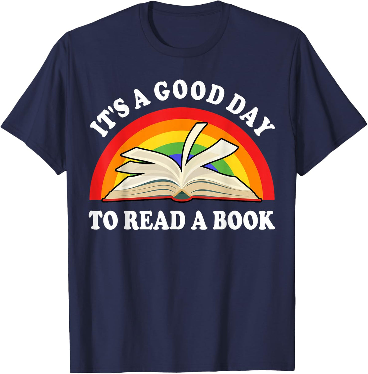 Book-Shirt Good Day Read Book Kid Girl Women Teacher Reading T-Shirt - Navy Blue