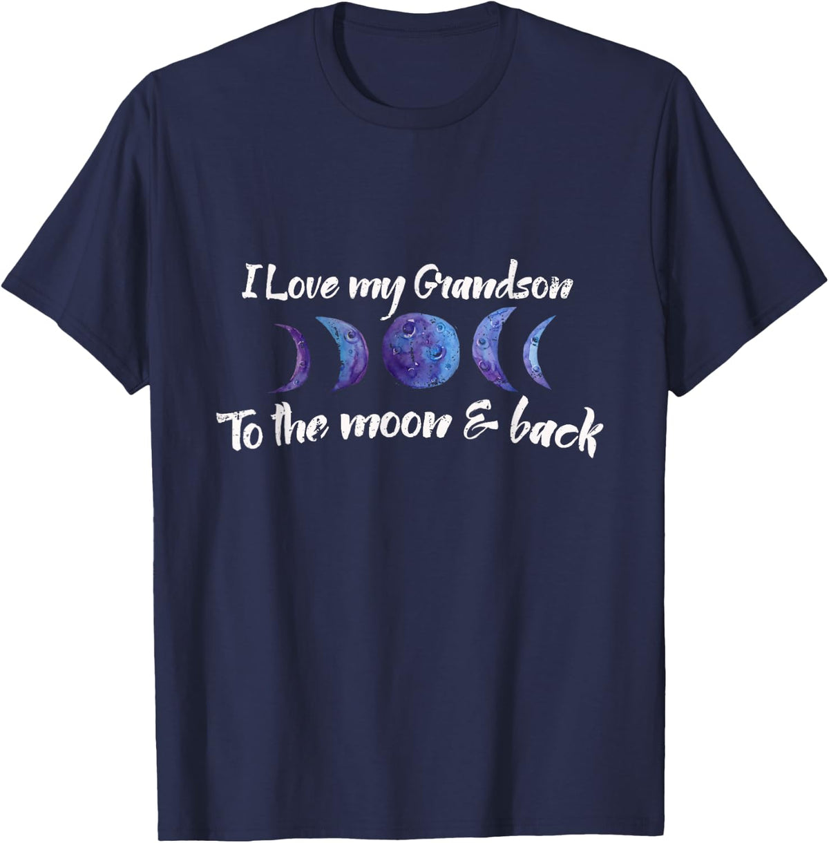 I Love My Grandson to the Moon and Back T-Shirt - Navy Blue
