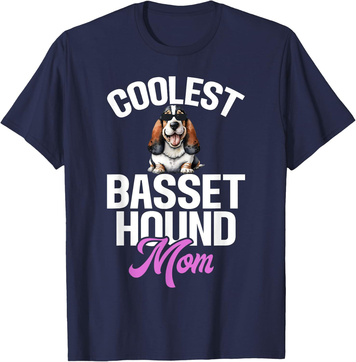 Coolest Basset Hound Mom T-Shirt - Navy Blue