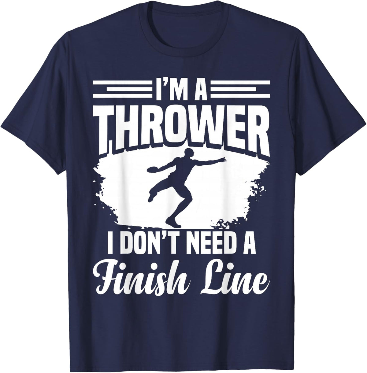 Track & Field Discuses Discus Athlete Discus Thrower T-Shirt - Navy Blue
