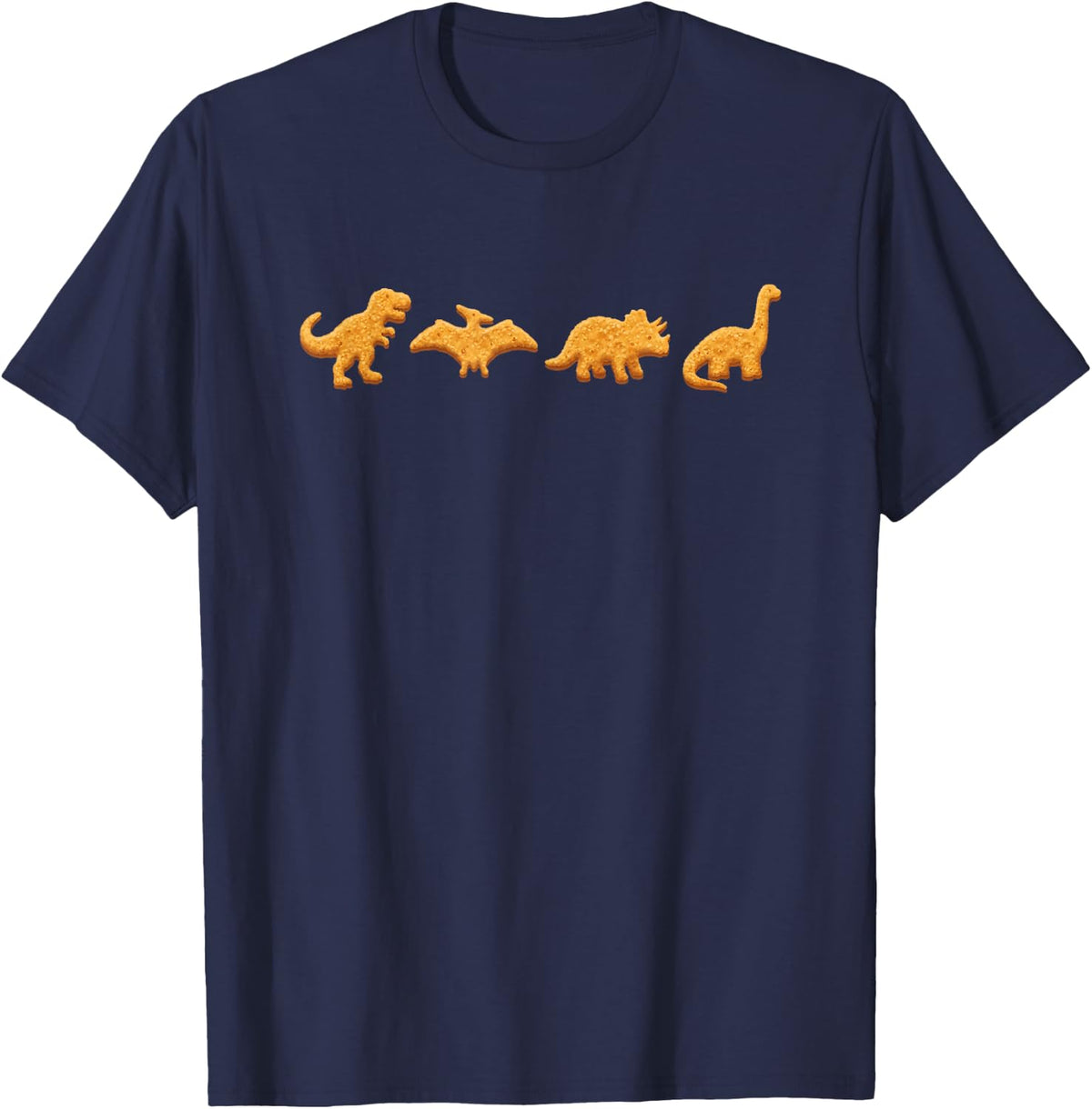 Dino Nuggets -Cute T-Rex Funny Food Dinosaur Chicken Nuggets T-Shirt - Navy Blue