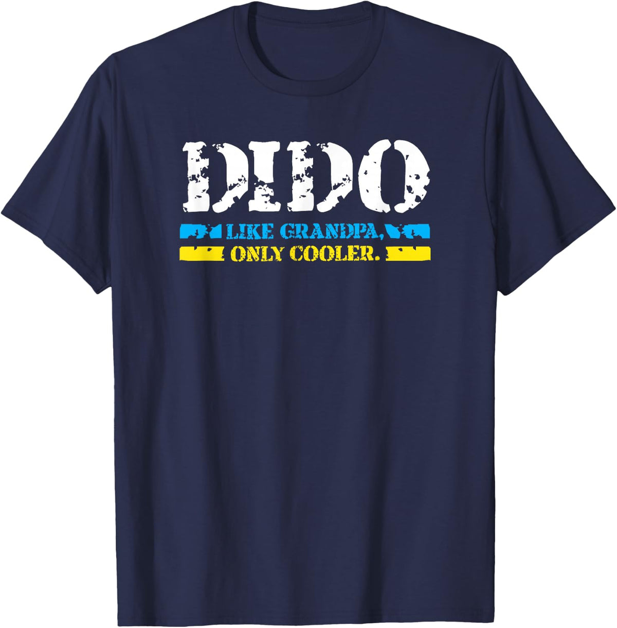 Dido Like Grandpa, Only Cooler Ukrainian Flag Grandpa Gift T-Shirt - Navy Blue