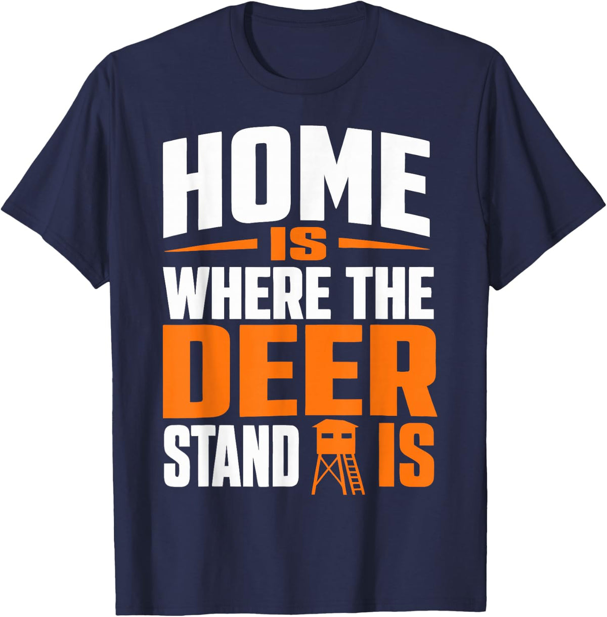 Deer Stand Hunter Whitetail Buck Hunting T-Shirt - Navy Blue