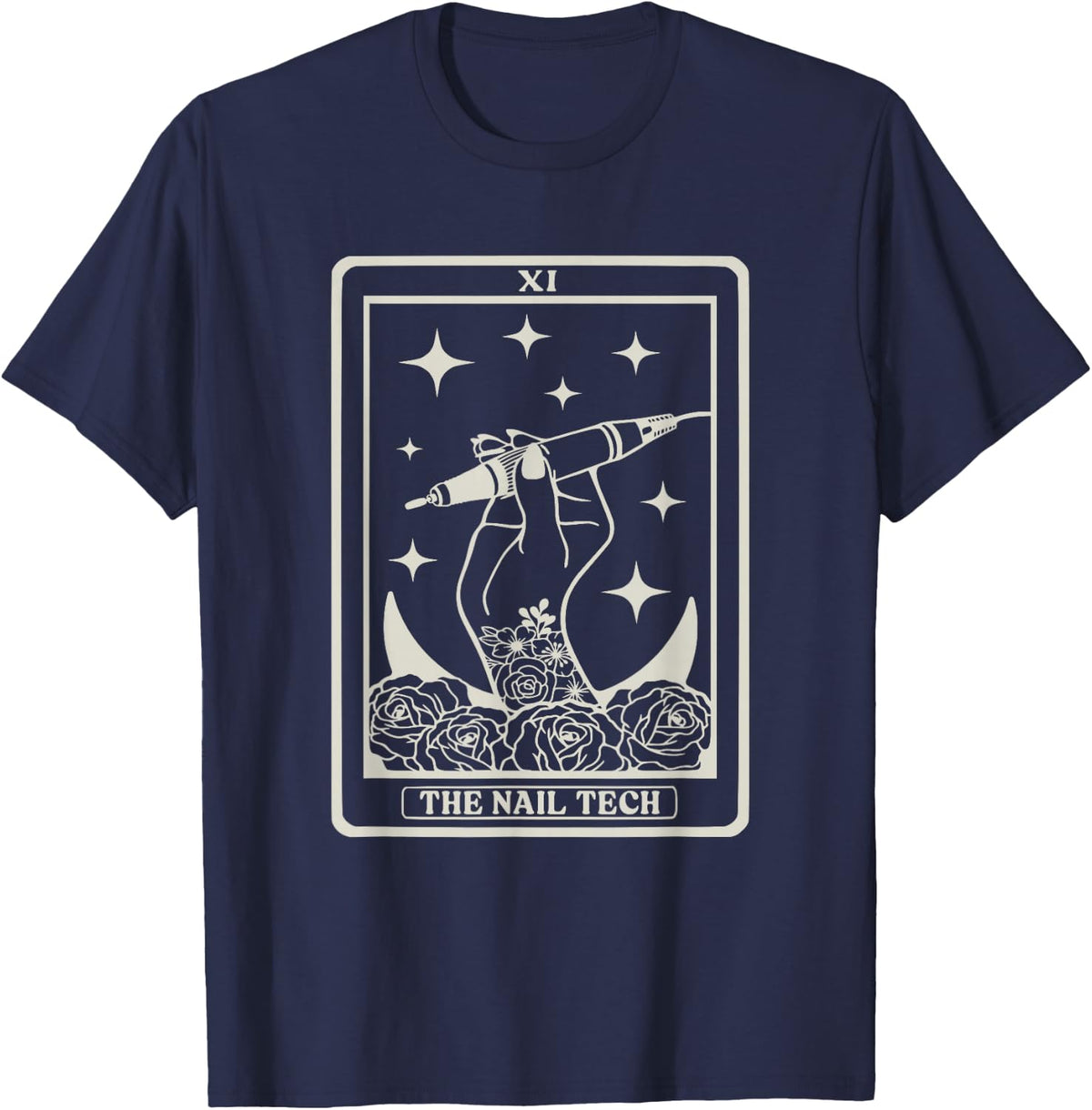 Card Nail Tech T-Shirt - Navy Blue