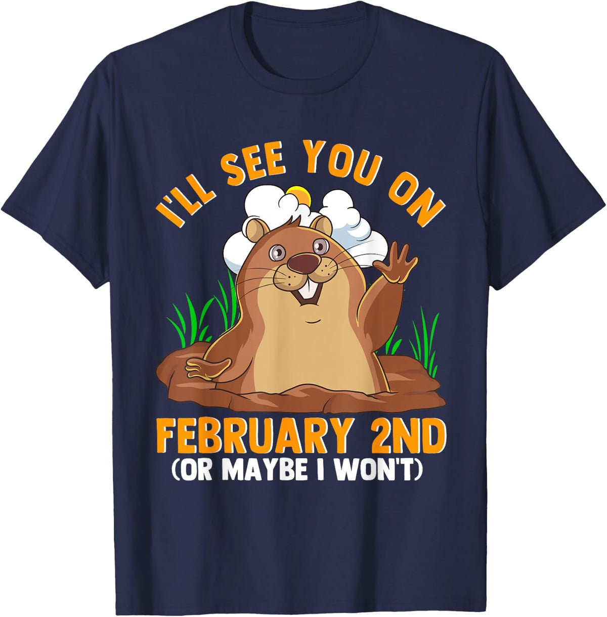 Groundhog Day T-Shirt - Navy Blue