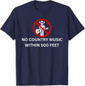 Funny Country Music Is To Puke I Hate Pop Country T-Shirt - Navy Blue