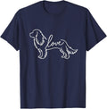 Womens Love Ruby Black Tan Tri Cavalier King Charles Spaniel T-Shirt - Navy Blue