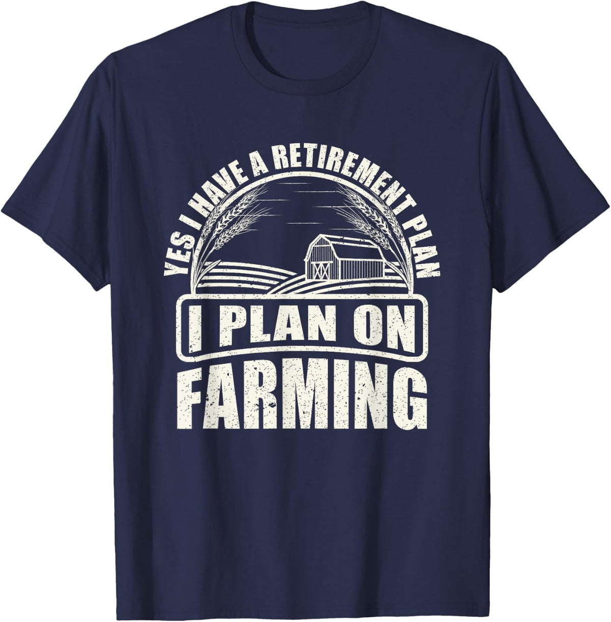 Agriculture Tractor Retirement Gift Farmer T-Shirt - Navy Blue