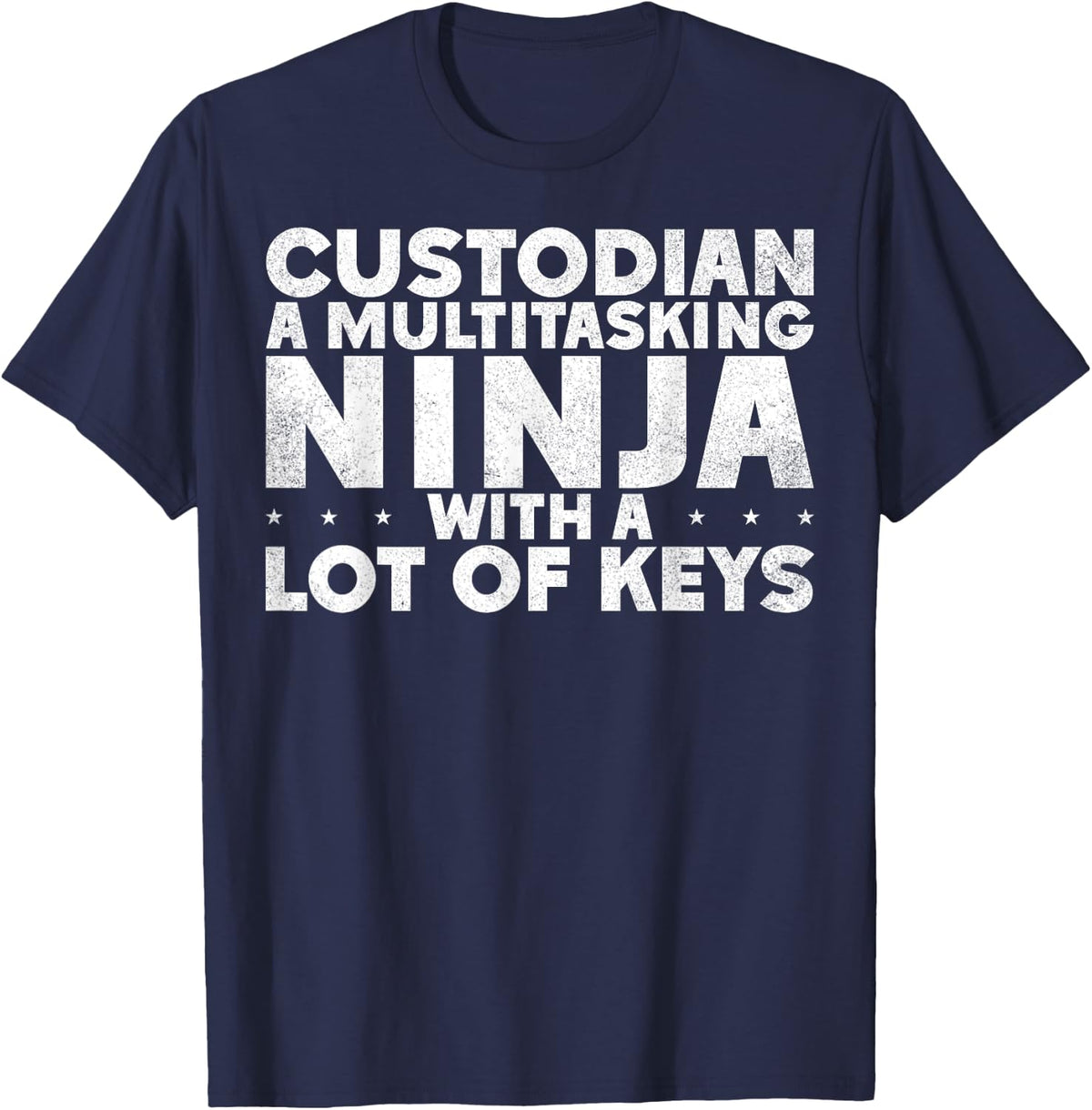 School Custodian Cleaner Janitor Housekeeping T-Shirt - Navy Blue