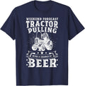 Weekend Forecast Tractor Pulling Tractor Puller Tractor Pull T-Shirt - Navy Blue