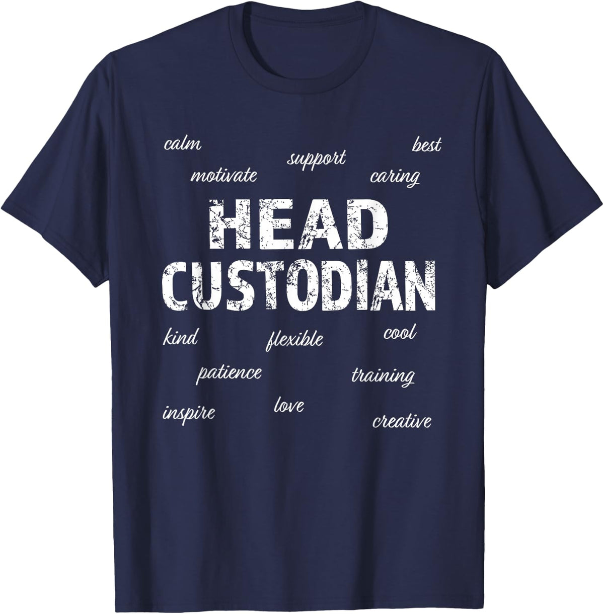 Head Custodian Tshirt Funny Gift T-Shirt - Navy Blue