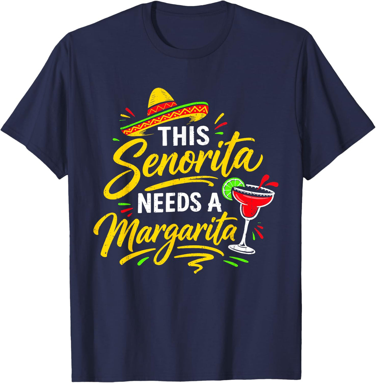 Margarita Cinco De Mayo Mexican Party Men Women 5 De Mayo T-Shirt - Navy Blue