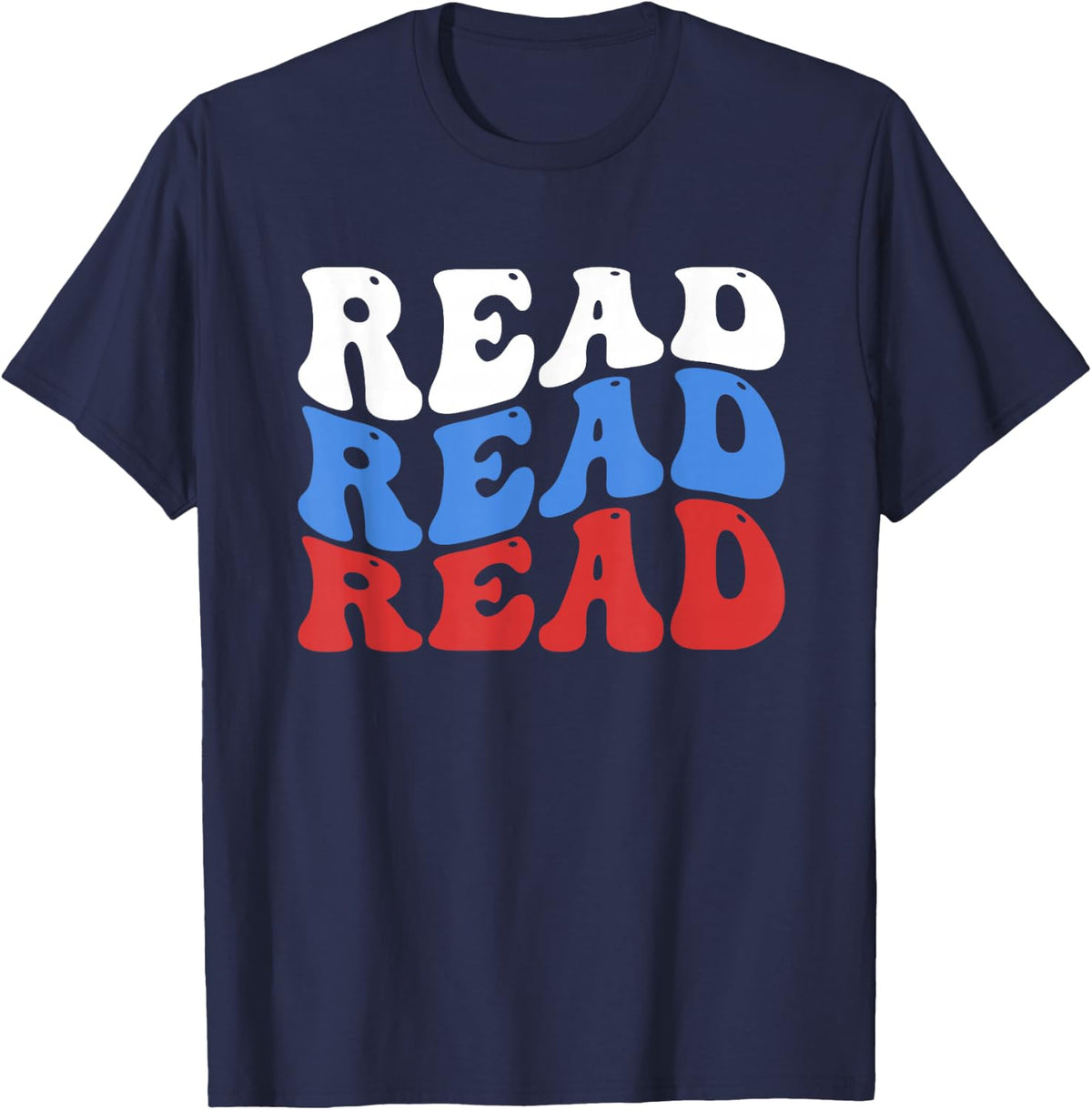 Read Read Reading Across That America Reading Lover Teacher T-Shirt - Navy Blue