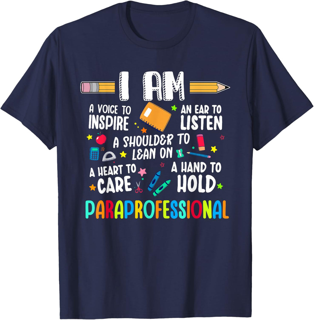 Paraprofessional T-Shirt SPED Teacher Paraeducator Tee Gift Shirts for Paraprofessionals - Navy Blue