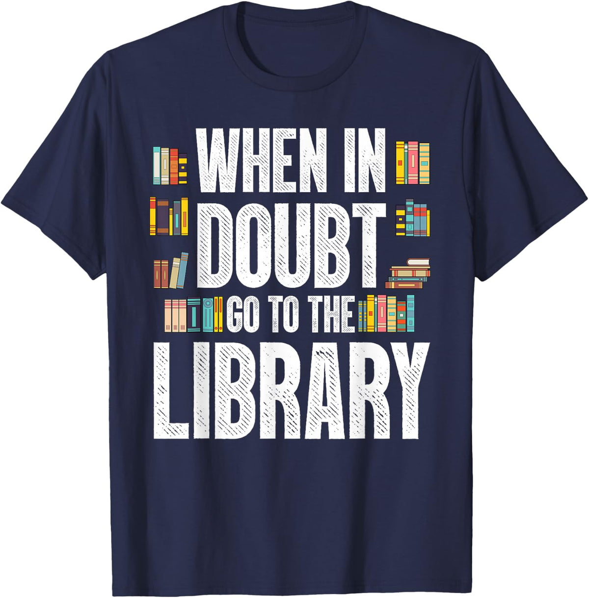 Cool Book Reader Men Women Library Themed Bookworm Librarian T-Shirt - Navy Blue