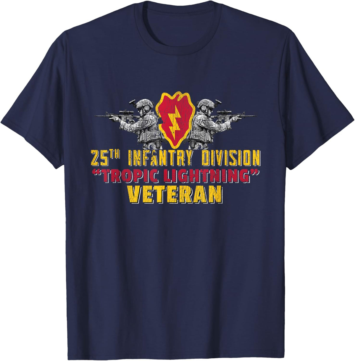 25th Infantry Division 25 ID Tropic Lightning Division T-Shirt - Navy Blue