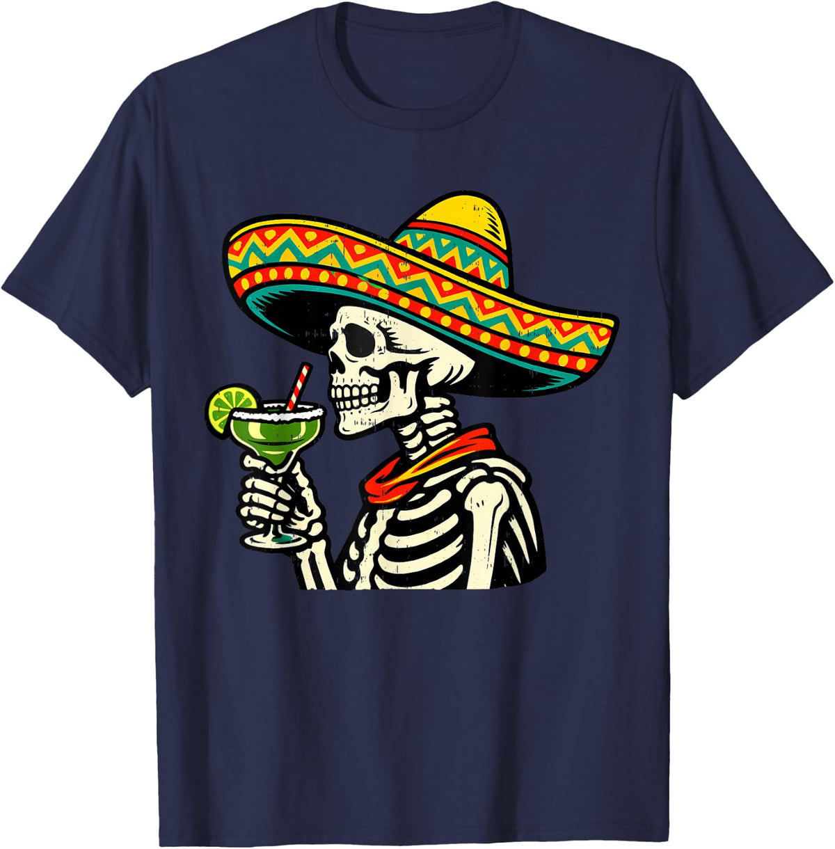 Happy Cinco de Mayo Fiesta Funny Drinking T-Shirt Tee for Men Women Mexican Party - Navy Blue