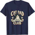 Cat Dad Life is Better with A Cat Tuxedo Cat Crest T-Shirt - Navy Blue