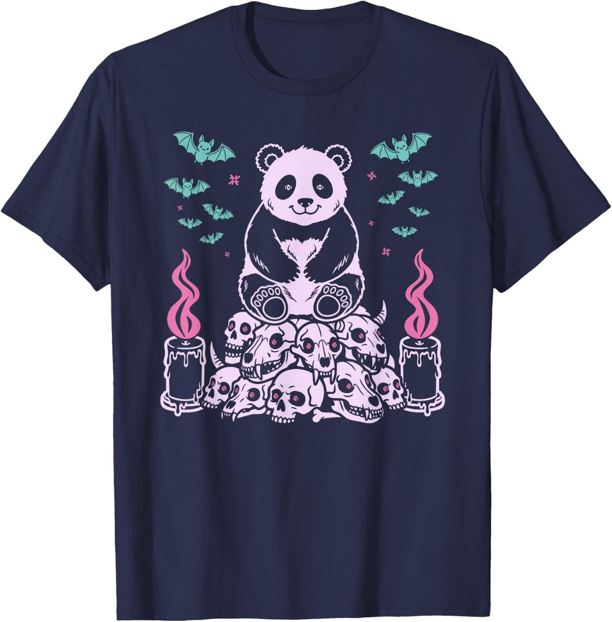 Panda Bear Lover Animal Kawaii Pastel Goth T-Shirt - Navy Blue